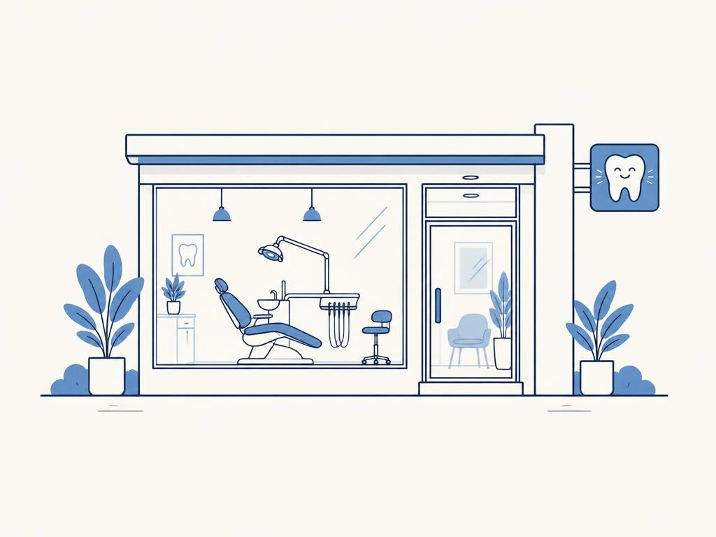 Illustration d'une clinique dentaire moderne et accueillante